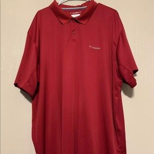 Men’s COLUMBIA Polo Shirt Size 3X Solid Red